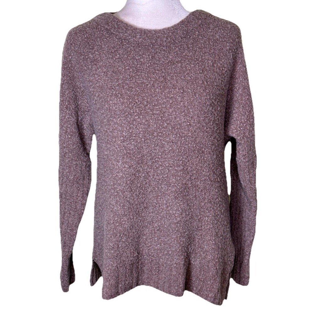 Sleeping on Snow Women Taupe Bouclé Knit Sweater Minimalist Quiet Luxury Cozy XS